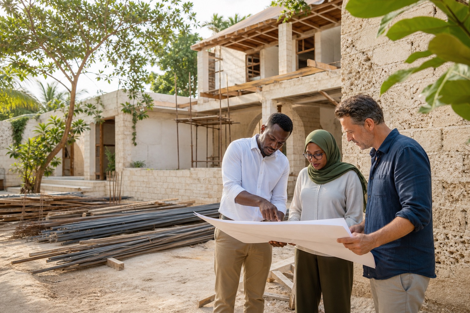 Construction Works planning for a project in Fumba, Zanzibar